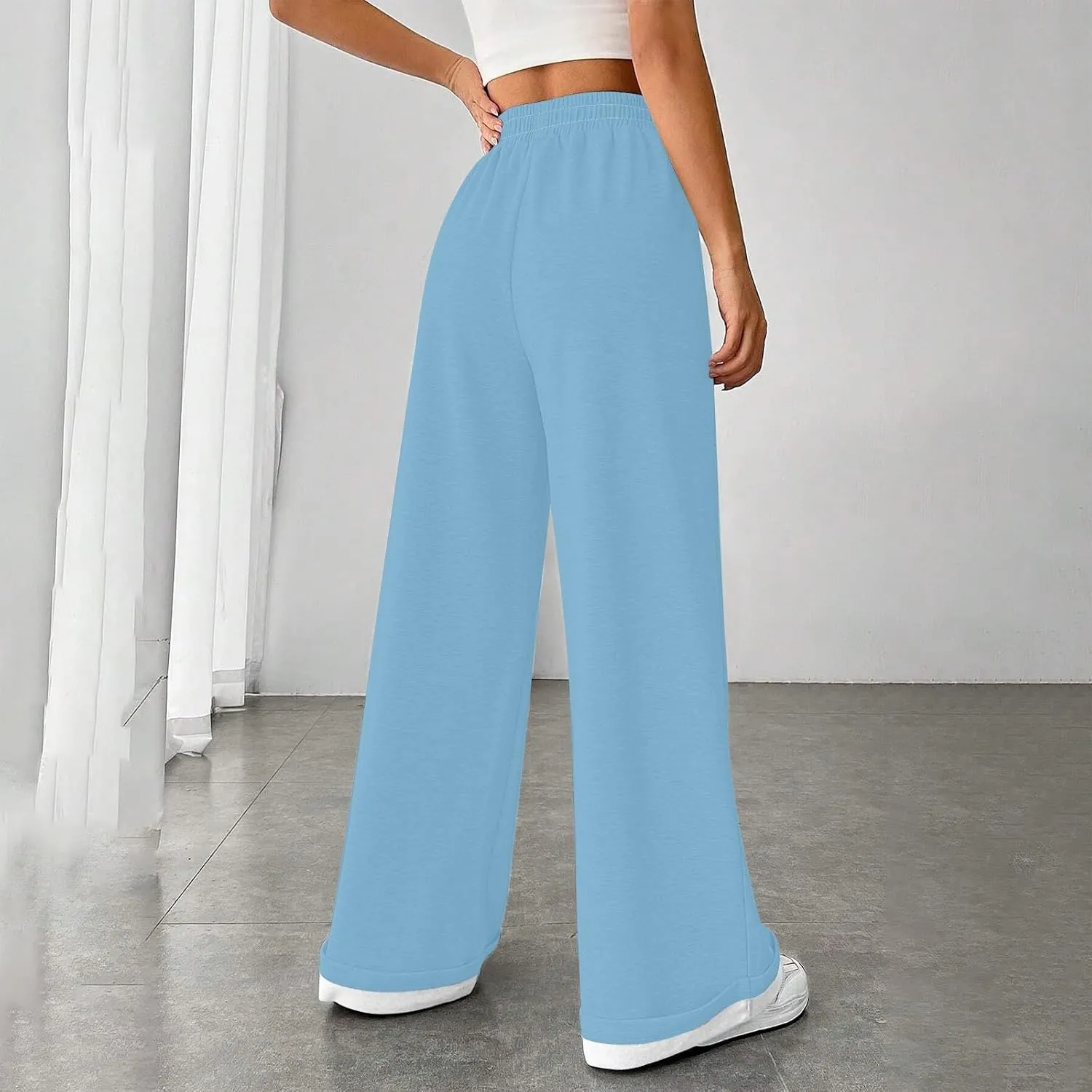 Womens Lounge Pants Wide Leg Sweatpants Baggy Soft Pajama Pant Loose PJ Bottoms Pants Casual Sweat Pants with Pocket
