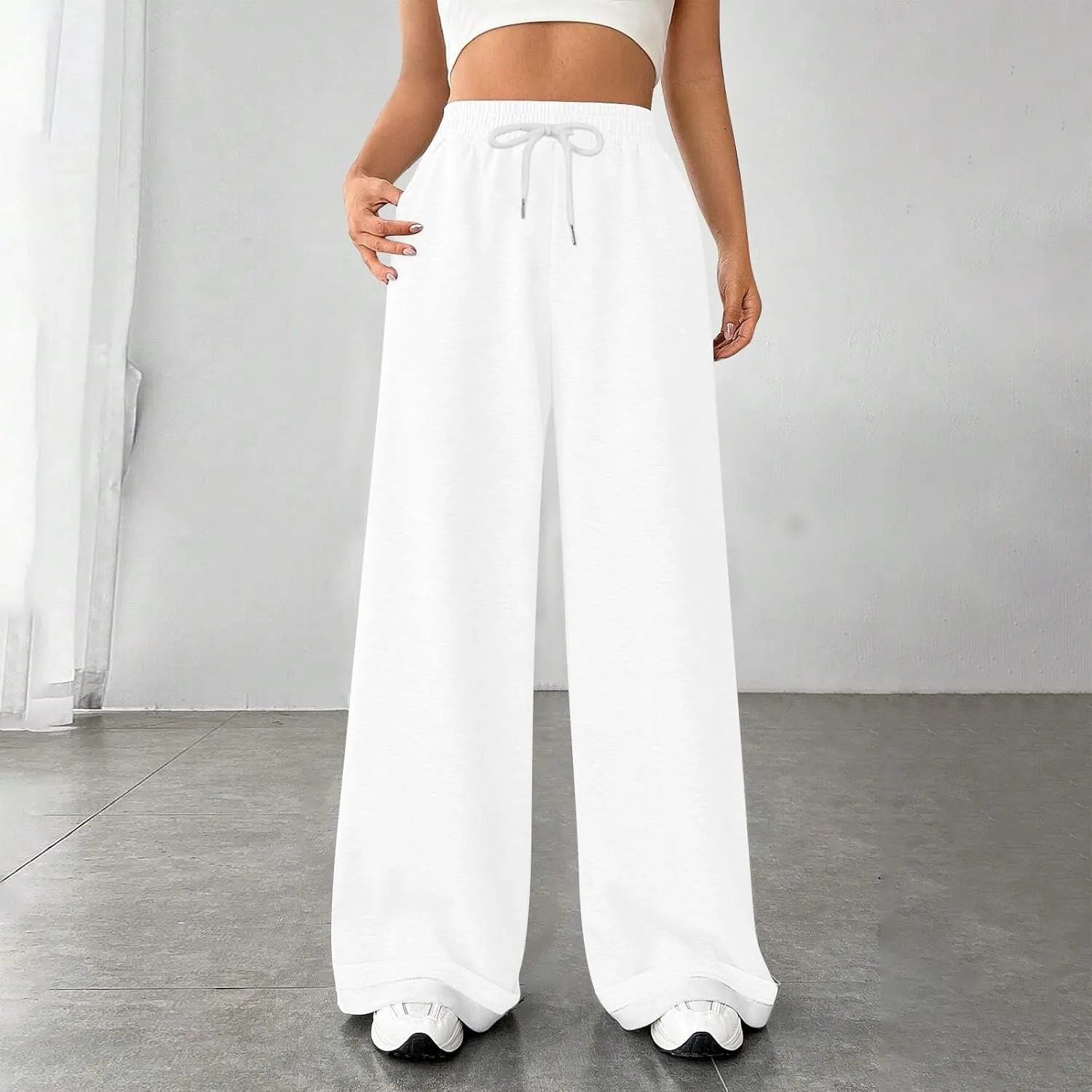 Womens Lounge Pants Wide Leg Sweatpants Baggy Soft Pajama Pant Loose PJ Bottoms Pants Casual Sweat Pants with Pocket