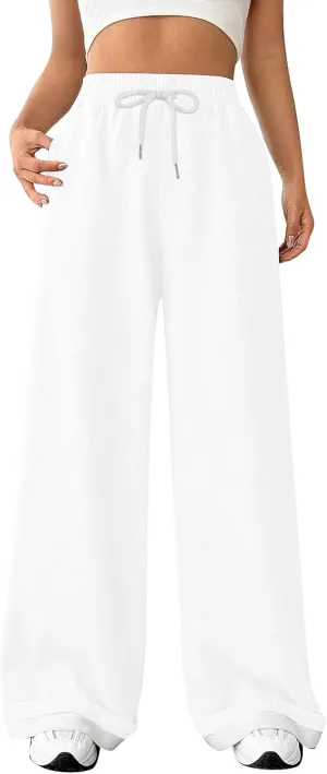 Womens Lounge Pants Wide Leg Sweatpants Baggy Soft Pajama Pant Loose PJ Bottoms Pants Casual Sweat Pants with Pocket
