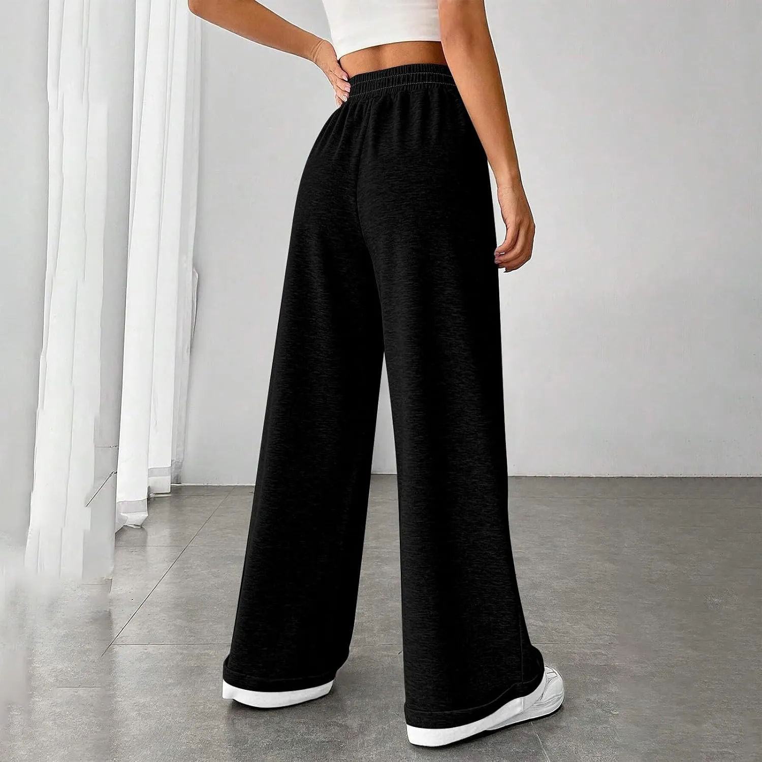 Womens Lounge Pants Wide Leg Sweatpants Baggy Soft Pajama Pant Loose PJ Bottoms Pants Casual Sweat Pants with Pocket