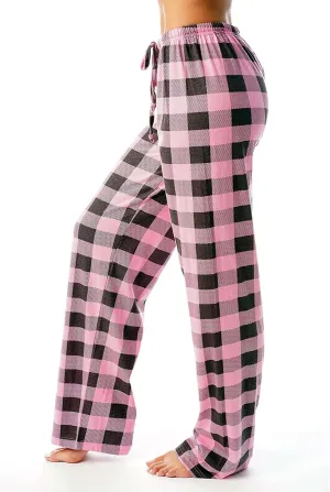 Women's Pyjama Bottoms Classic Plaid Pj Pants Comfy Loose Soft Plaid Pants Pyjamas Bottoms Couples Loungewear Pants
