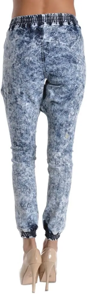 Women's Ripped Knee Skinny Fit Denim Bottoms