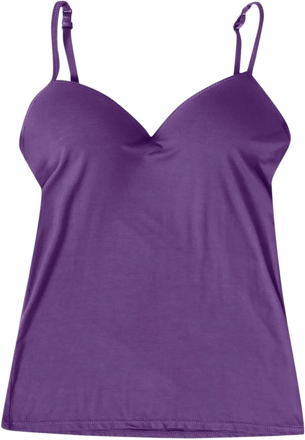 Women's Seamless Support Camisoles Built-In Bra Yoga Tanks with No Underwire & Padded Cups Workout Tops