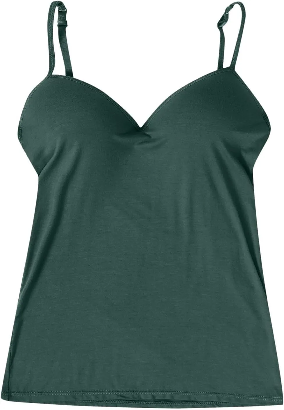 Women's Shelf Bra Camisoles Tops Adjustable Strap Cami Tank Workout Yoga Shirts Cotton Layering Undershirts