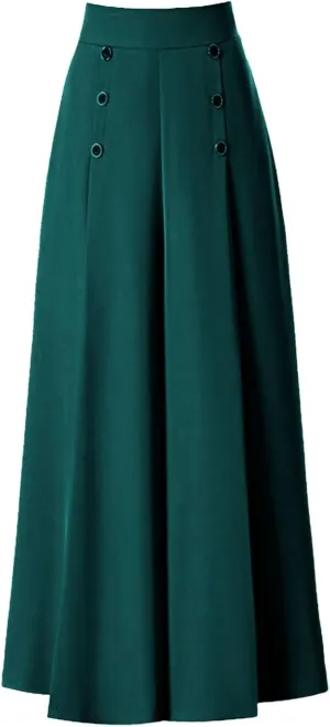 Women's Solid Flowy High Waist Pleade Cropped Trousers Cotton Lightweihgt Straight Plus Size Casual Business Pants