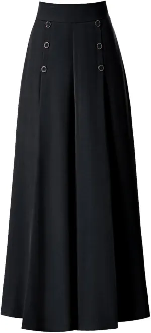 Women's Solid Flowy High Waist Pleade Cropped Trousers Cotton Lightweihgt Straight Plus Size Casual Business Pants