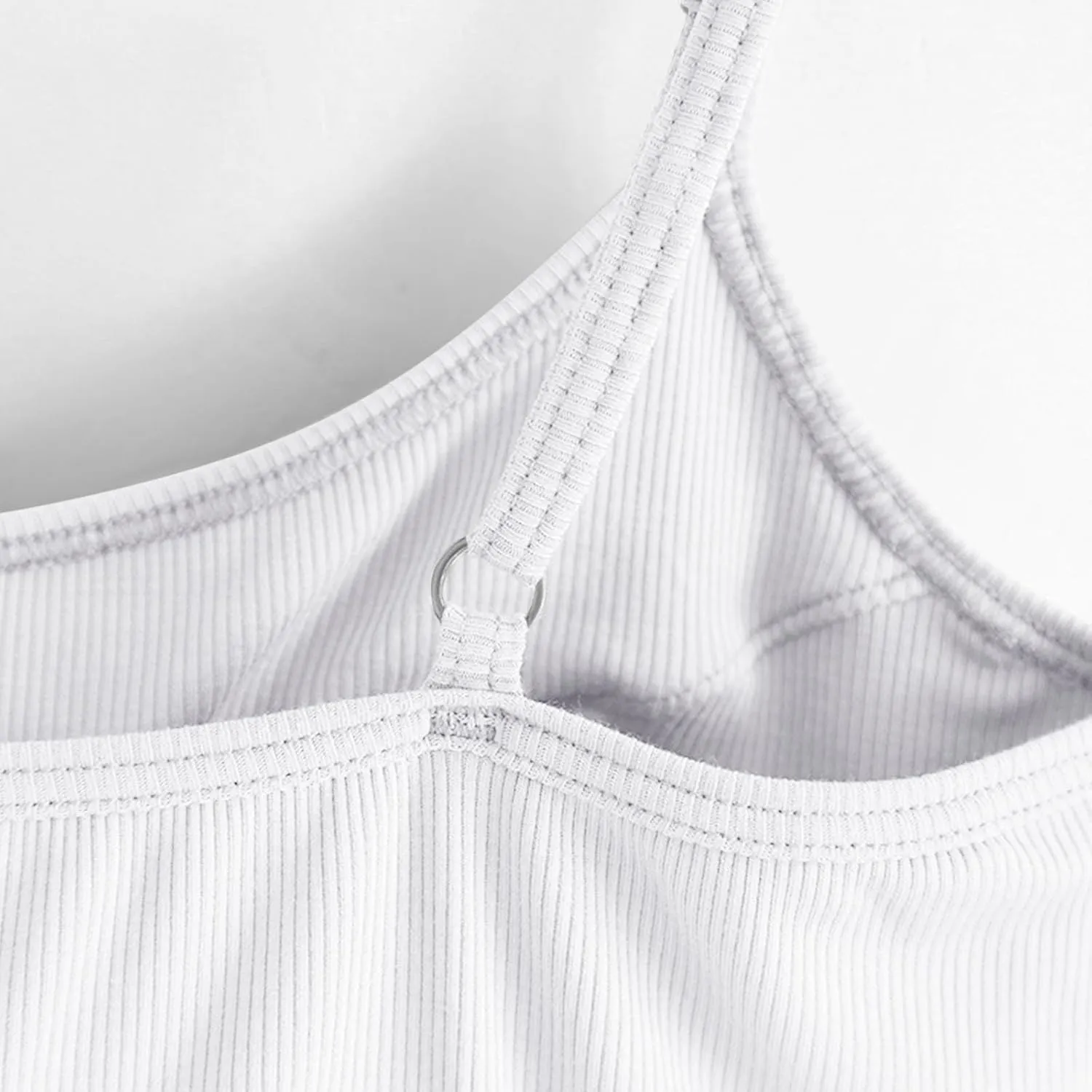 Womens Spaghetti Strap Tank Top Solid Color Smooth Soft High Elastic Crop Tanks Trending Racerback Undershirts