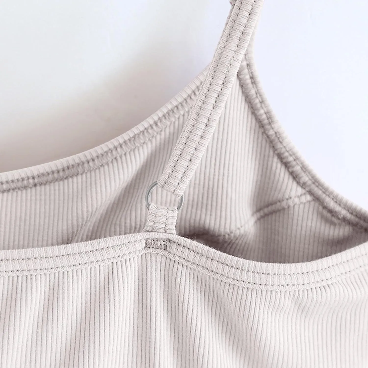 Womens Spaghetti Strap Tank Top Solid Color Smooth Soft High Elastic Crop Tanks Trending Racerback Undershirts