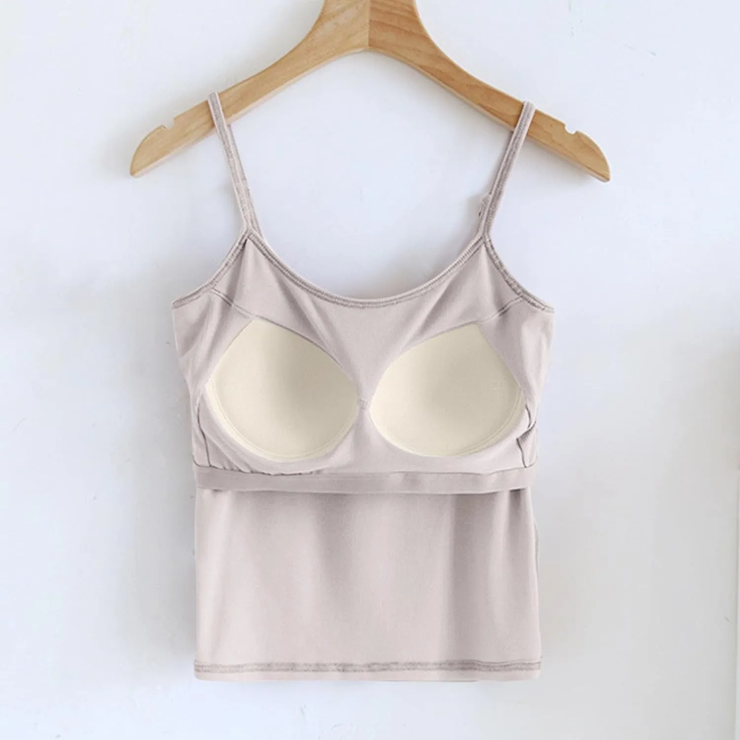 Womens Spaghetti Strap Tank Top Solid Color Smooth Soft High Elastic Crop Tanks Trending Racerback Undershirts