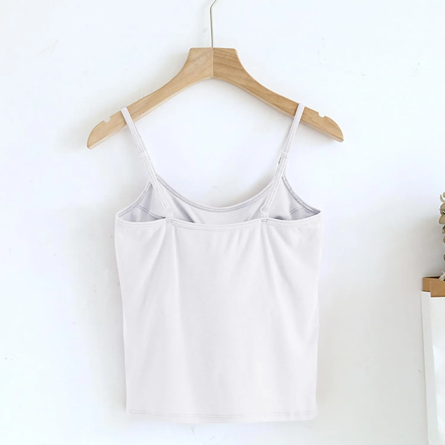 Womens Spaghetti Strap Tank Top Solid Color Smooth Soft High Elastic Crop Tanks Trending Racerback Undershirts
