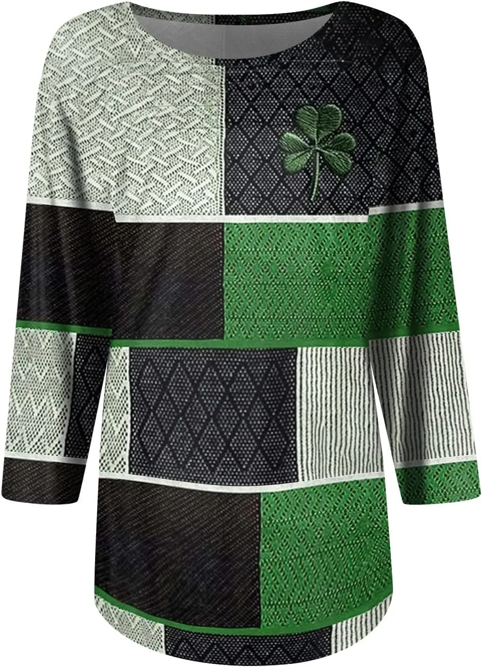 Womens St. Patrick's Day Shirts 3/4 Sleeve St. Patricks Day Shirts for Women Green,Tunic Tops to Wear with Tunics