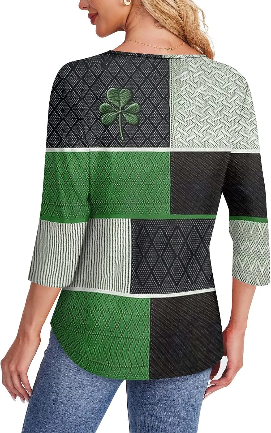 Womens St. Patrick's Day Shirts 3/4 Sleeve St. Patricks Day Shirts for Women Green,Tunic Tops to Wear with Tunics