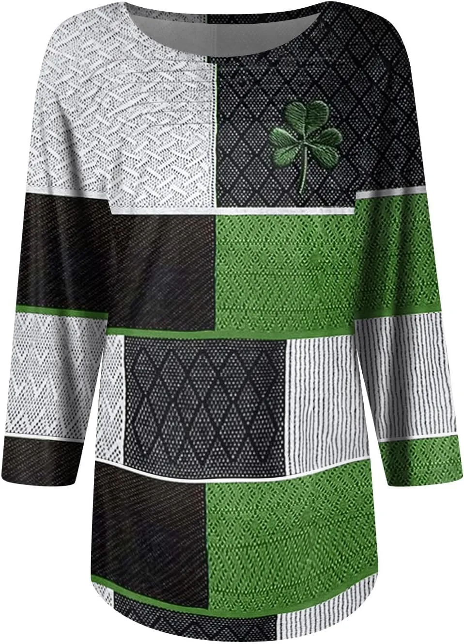 Womens St. Patrick's Day Shirts 3/4 Sleeve St. Patricks Day Shirts for Women Green,Tunic Tops to Wear with Tunics