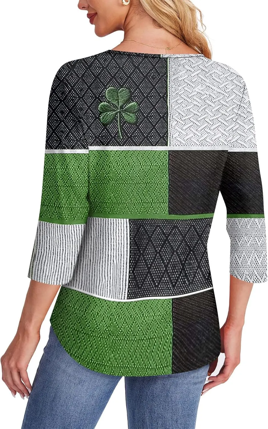 Womens St. Patrick's Day Shirts 3/4 Sleeve St. Patricks Day Shirts for Women Green,Tunic Tops to Wear with Tunics