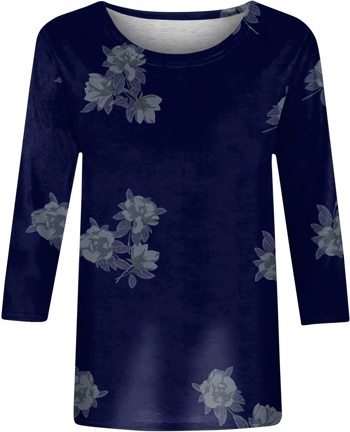 Womens Summer Tops 2024 Trendy 3/4 Sleeve Oversized Tshirts Blouses Tunics, Small-5X-Large