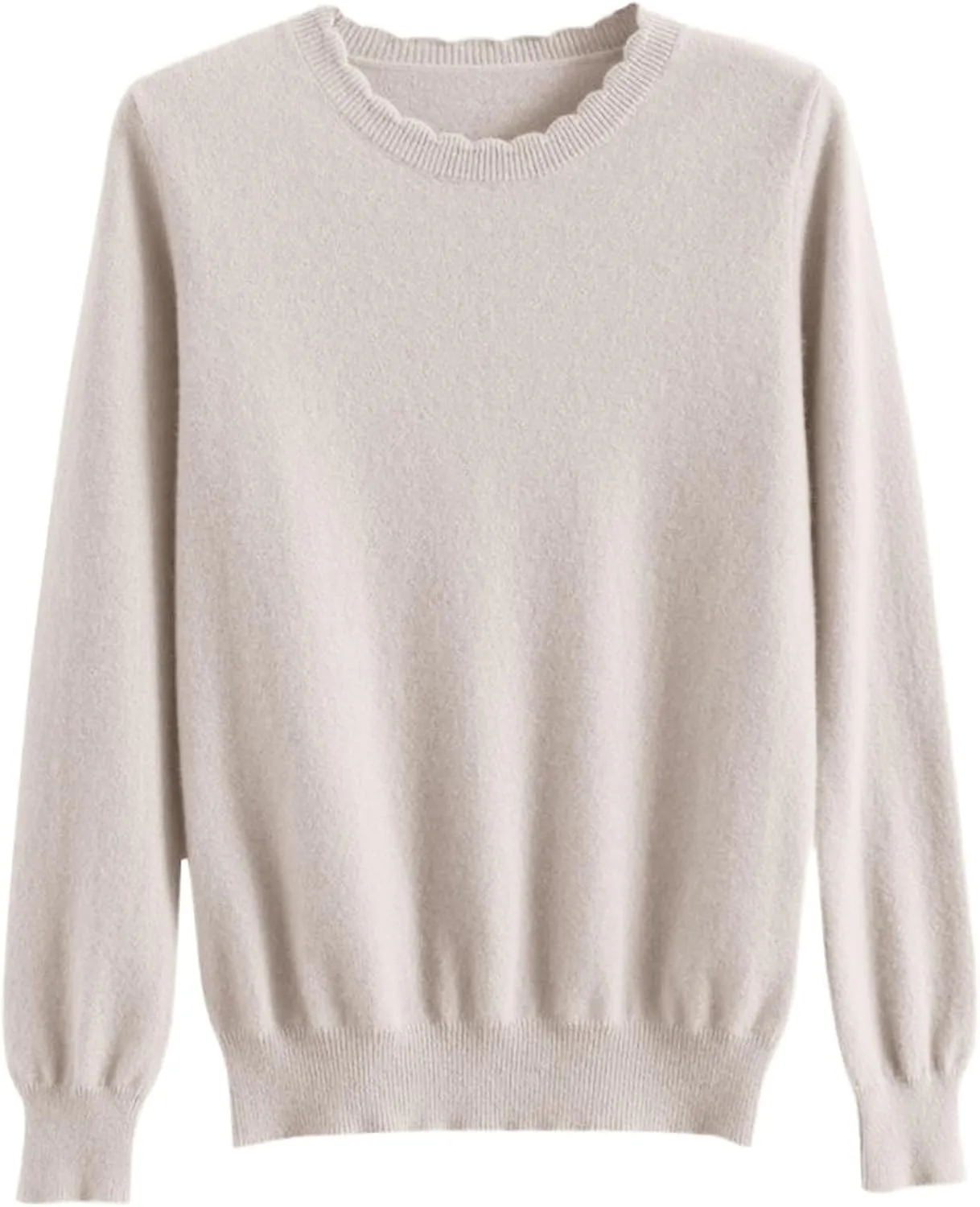 Women's Sweater Crewneck Cashmere Solid Color Long Sleeve Bottoming Shirt Pullover Tops Trendy Thermal Shirt Outfits