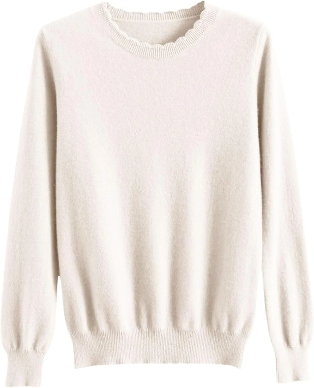 Women's Sweater Crewneck Cashmere Solid Color Long Sleeve Bottoming Shirt Pullover Tops Trendy Thermal Shirt Outfits