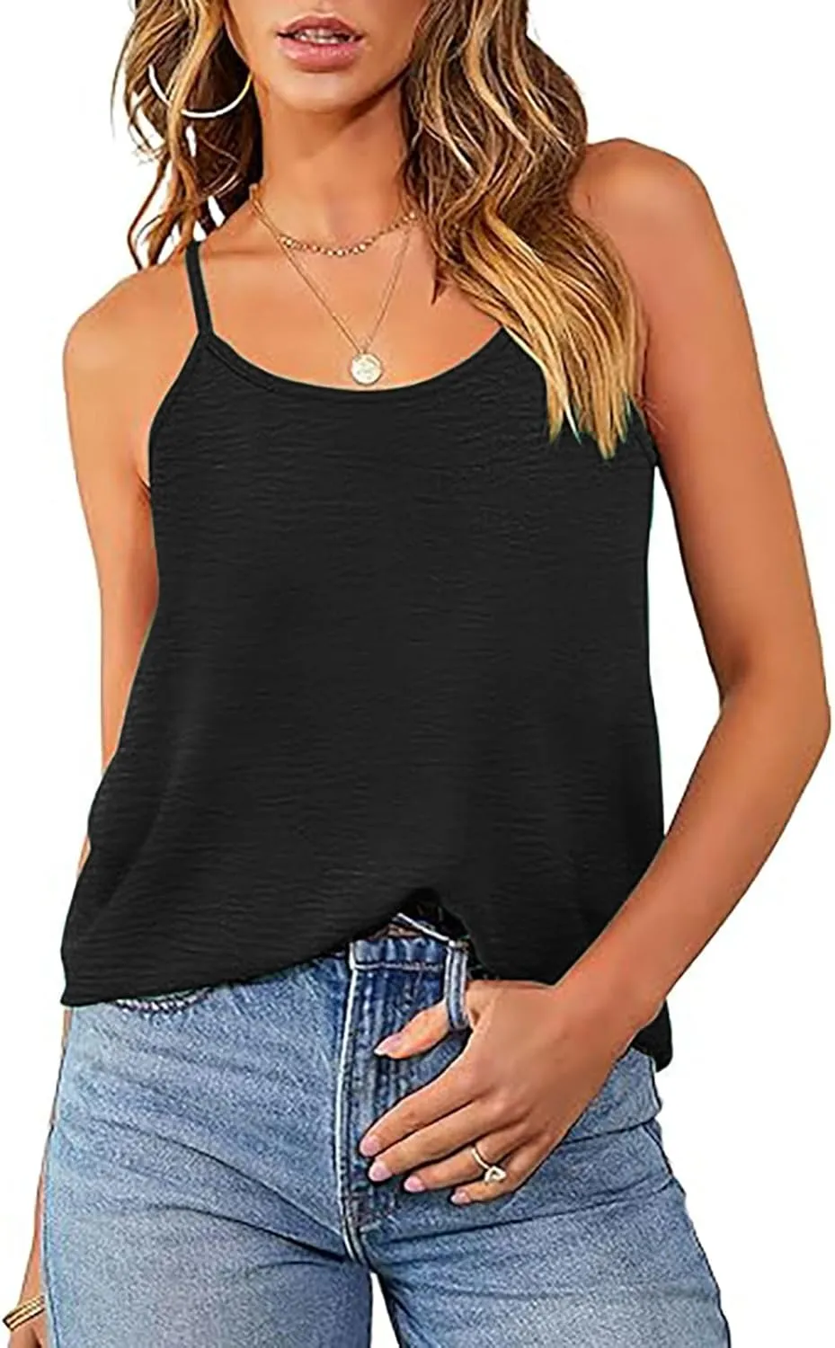 Women's Tank Top Adjustable Spaghetti Strap Camisole Sleeveless Pretty Cami Shirts Summer Tops for Women 2025