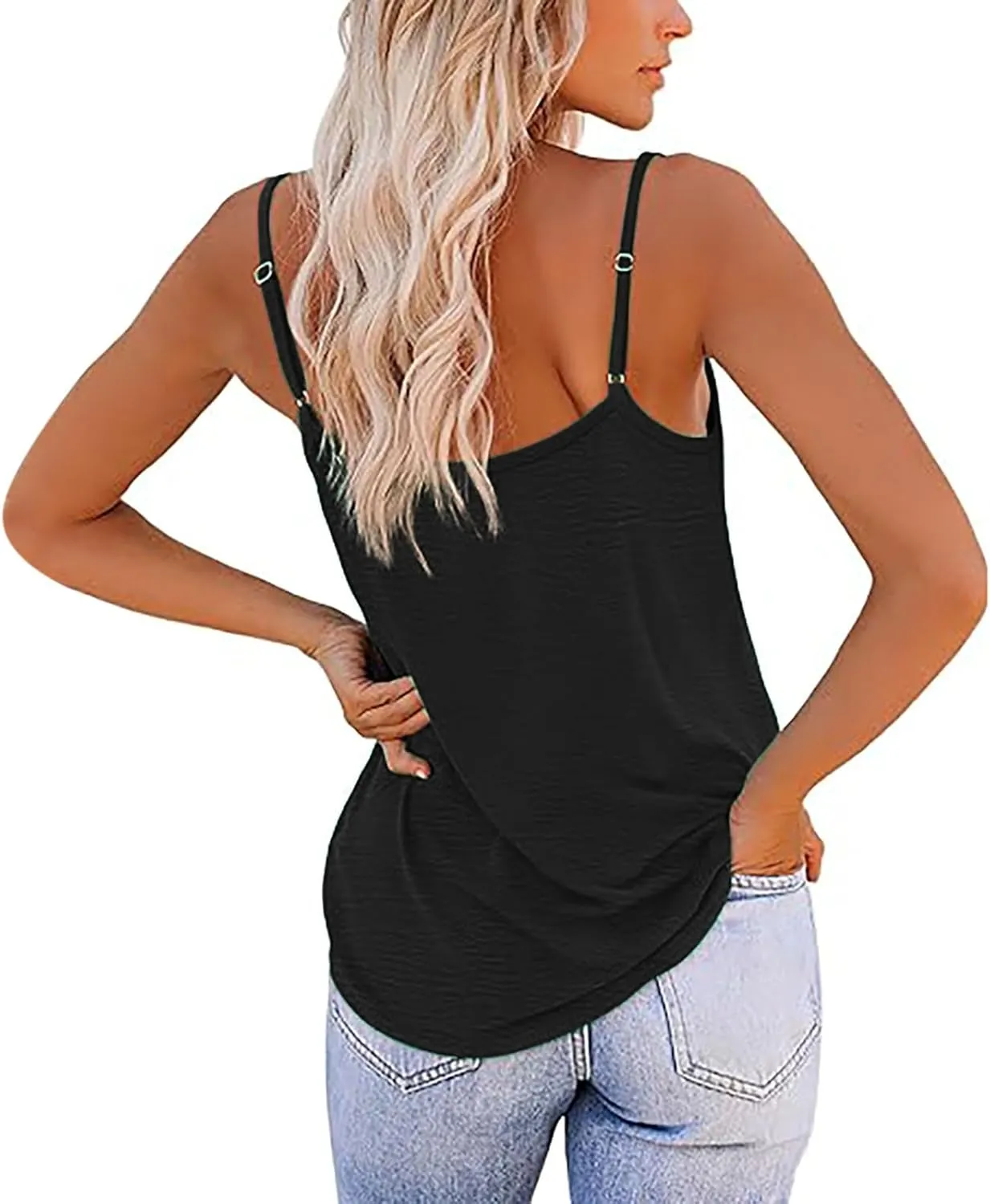 Women's Tank Top Adjustable Spaghetti Strap Camisole Sleeveless Pretty Cami Shirts Summer Tops for Women 2025