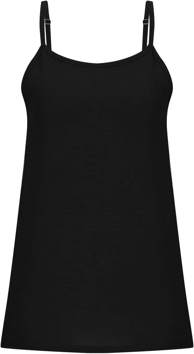 Women's Tank Top Adjustable Spaghetti Strap Camisole Sleeveless Pretty Cami Shirts Summer Tops for Women 2025
