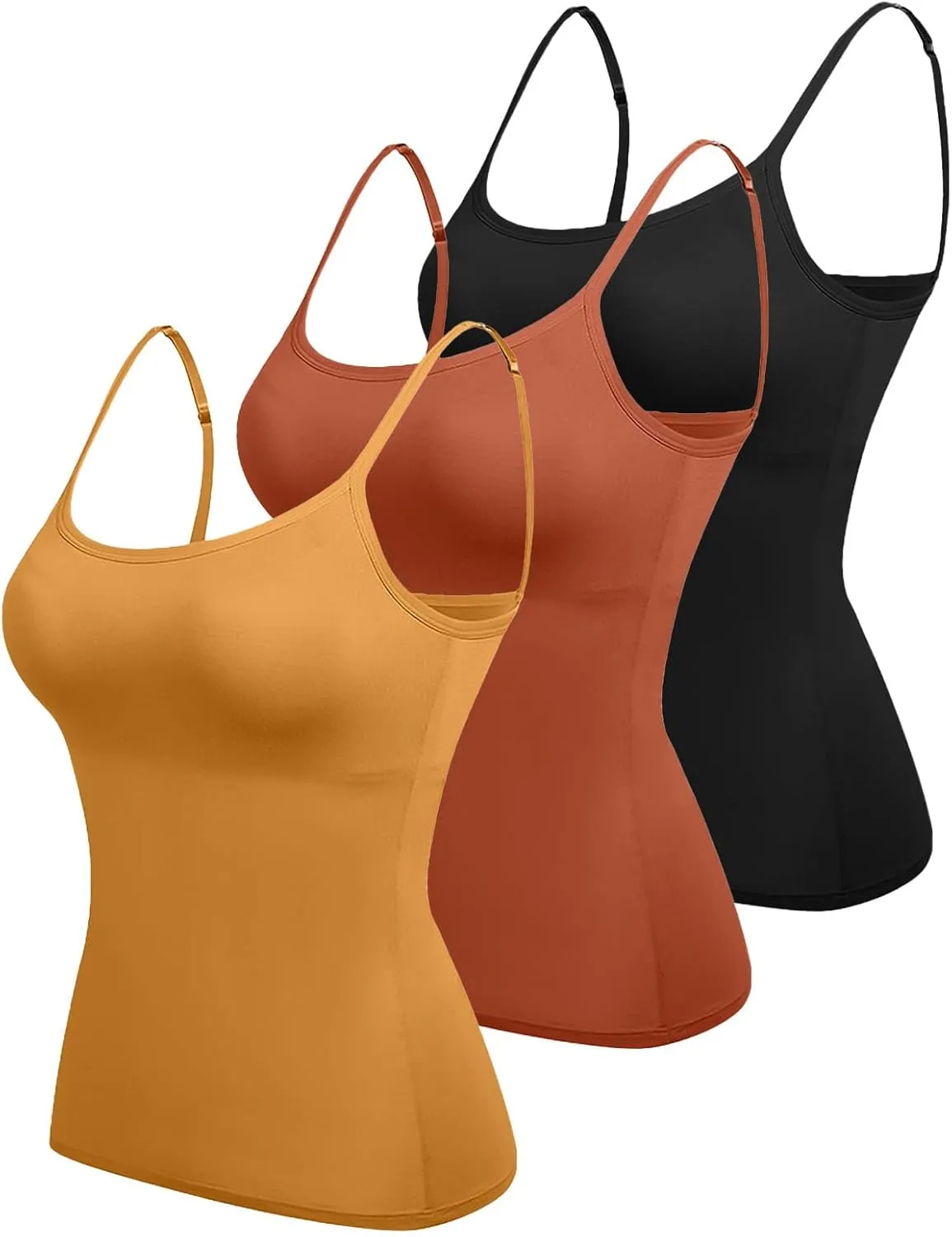 Womens Tank Top with Built in Bra Tank Tops for Women with Shelf Bra Cotton Wide Strap Camisole Yoga Cami Shirts