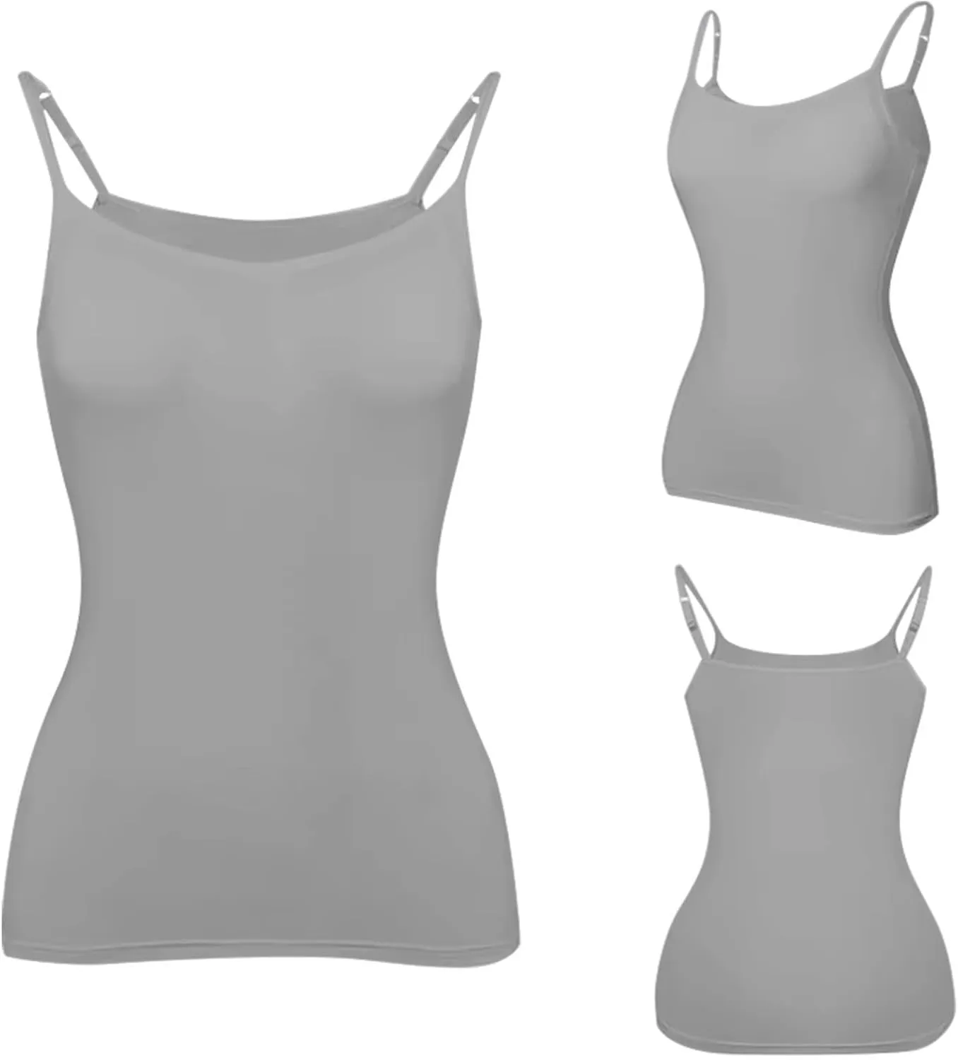 Womens Tank Tops with Built in Bra Adjustable Spaghetti Strap Camisole Shelf Bra Cotton Undershirts Layering Tank Tops