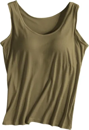 Womens Tank Tops with Built in Bra Lightweight Breathable Camisole Yoga Bra Racerback Workout Tops Undershirt