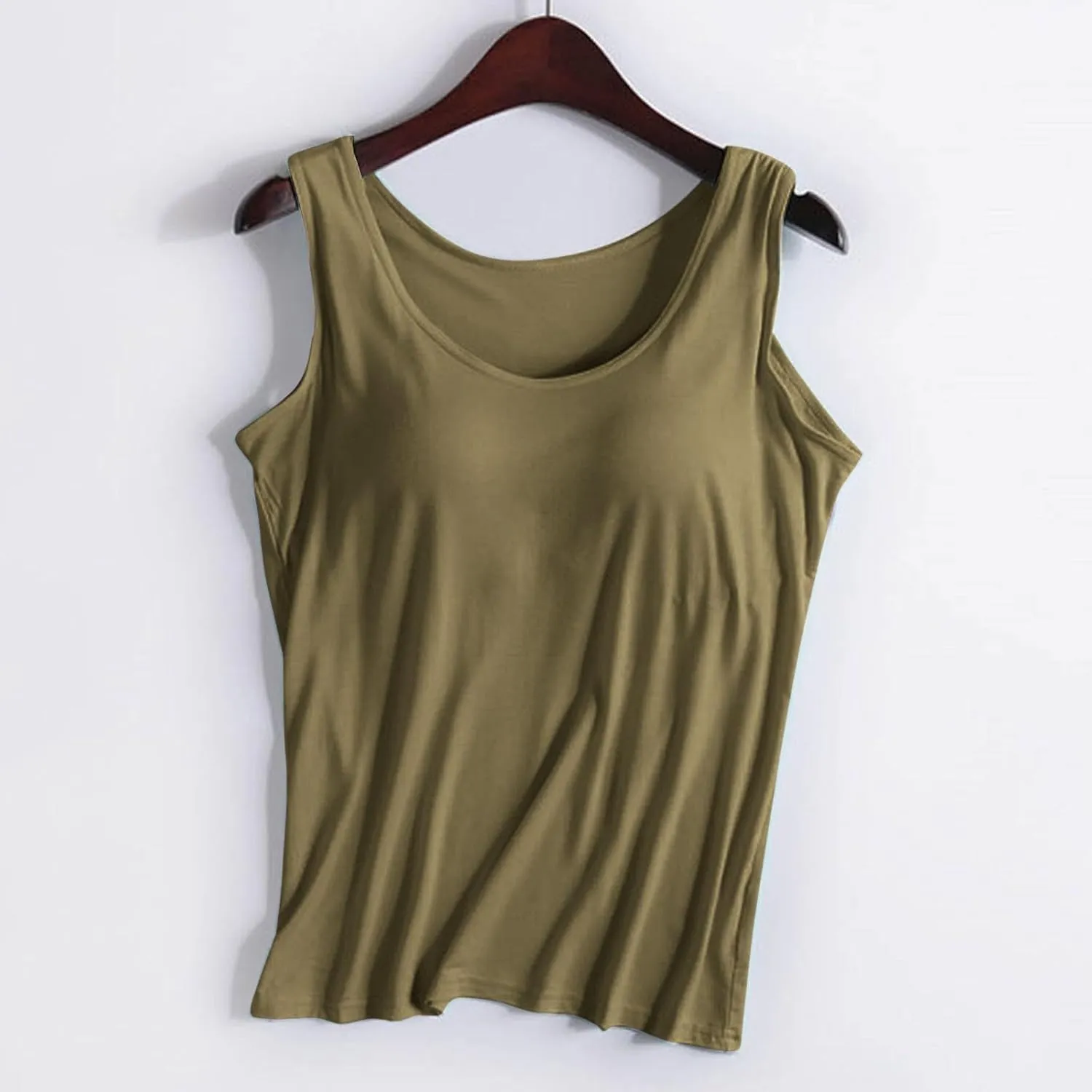 Womens Tank Tops with Built in Bra Lightweight Breathable Camisole Yoga Bra Racerback Workout Tops Undershirt