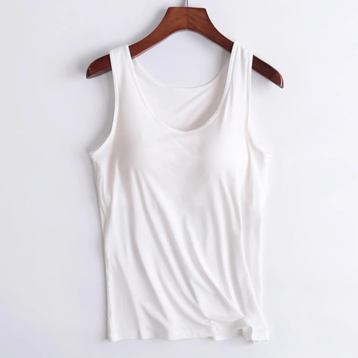 Womens Tank Tops with Built in Bras Padded 2024 Summer Casual Camisole Crewneck Sleeveless Cotton Workout Tanks