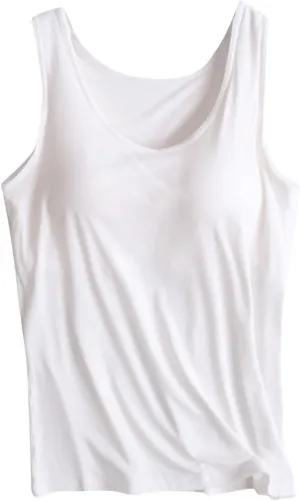 Womens Tank Tops with Built in Bras Padded 2024 Summer Casual Camisole Crewneck Sleeveless Cotton Workout Tanks