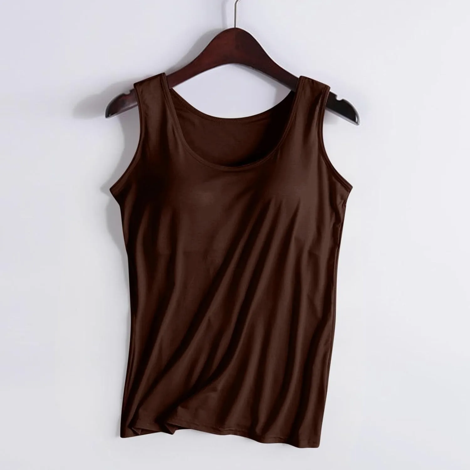 Womens Tank Tops with Built in Bras with Chest Pad Without Wearing Bra One Tank Top Sling Cotton Shelf Bra Camisoles