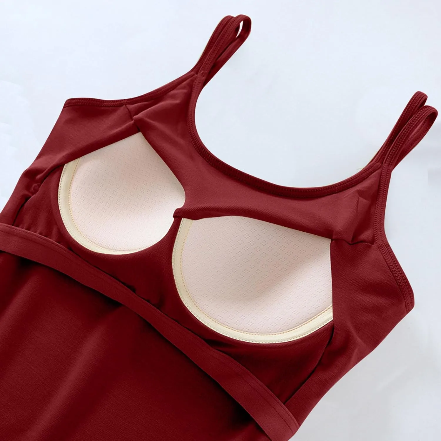 Womens Tanks with Padded Double Strap Cute Sexy Tank Tops Basic Y2k Trendy Lightweight Crop Shirts Classic Basic