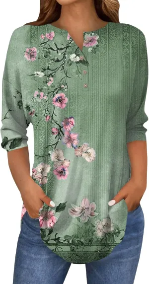 Women's Tops Work,3/4 Sleeve T Shirts for Women Womens 3/4 Sleeve T Shirts Sexy Womens 3/4 Sleeve Tops Going Out Fall Tees