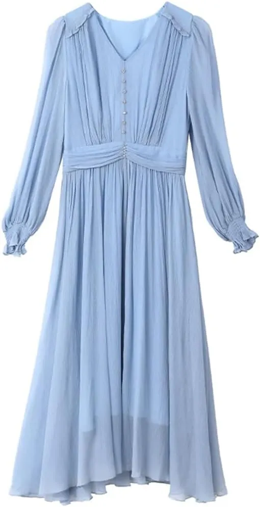 Women's Vintage Summer Party Dress V-Neck Tunics Midi Casual Long Vestidos