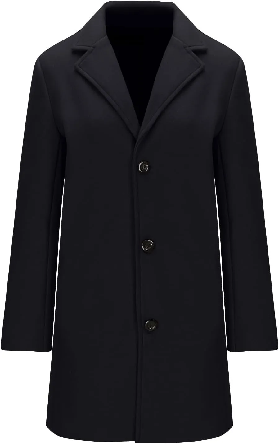 Women's Winter Wool Blend Pea Coat Single Breasted Casual Trench Coats Overcoat Long Elegant Coats Slim Fit Jackets
