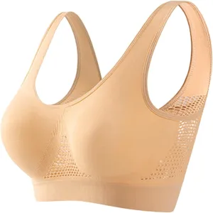 Workout Bra Sports, Soft Plunge Lingerie for Women Seamless Moisture Brassiere