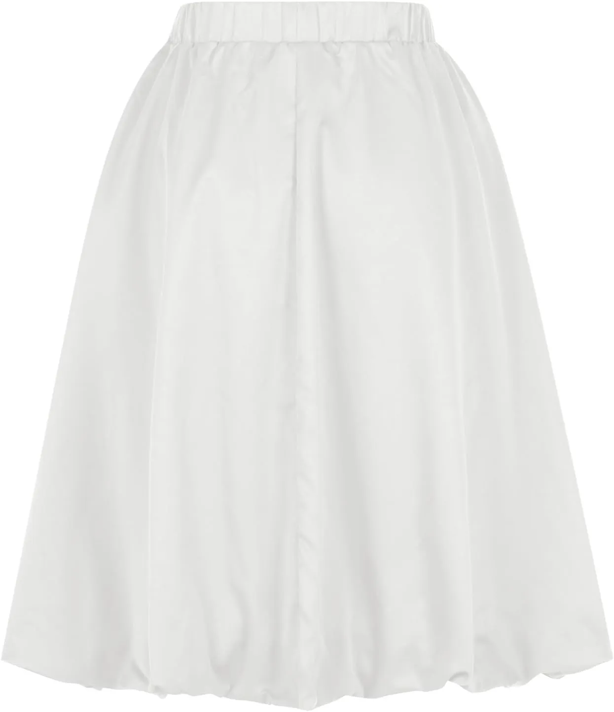 XUNRYAN Womens Summer Midi Skirts Casual Boho Solid Beach Elastic High Waist Pleated A-Line Flowy Swing Long Skirt Vacation