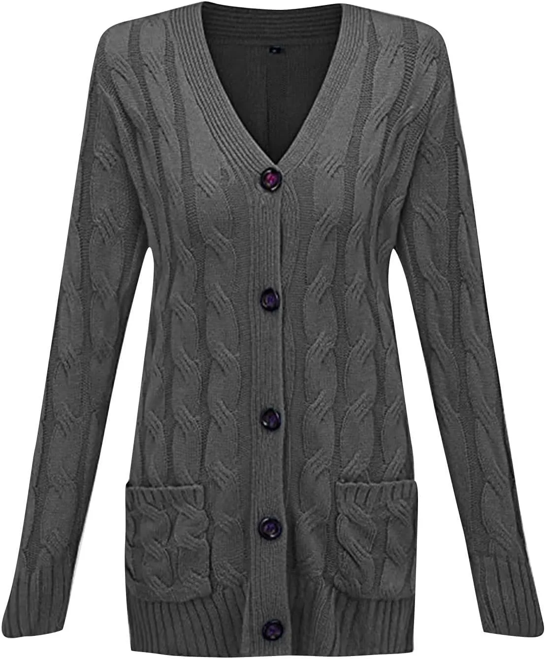 XUNRYAN Womens Sweaters Cardigan Dressy Buttons Chunky Knit Sweater Jackets Cable Knit Shawl Wraps Robes Outwear Winter Coat